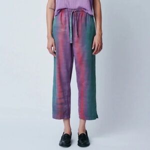 Free People Raquel Allegra Fantasy Tiger Tie Dye Cotton Trousers Size M
